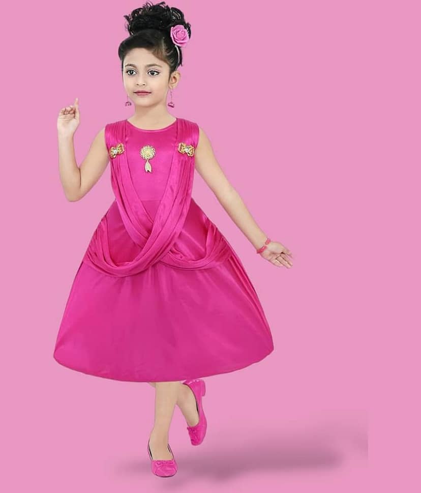 Mullick the designer Polyester Frock For Girls ( Pack of 1 , Pink )