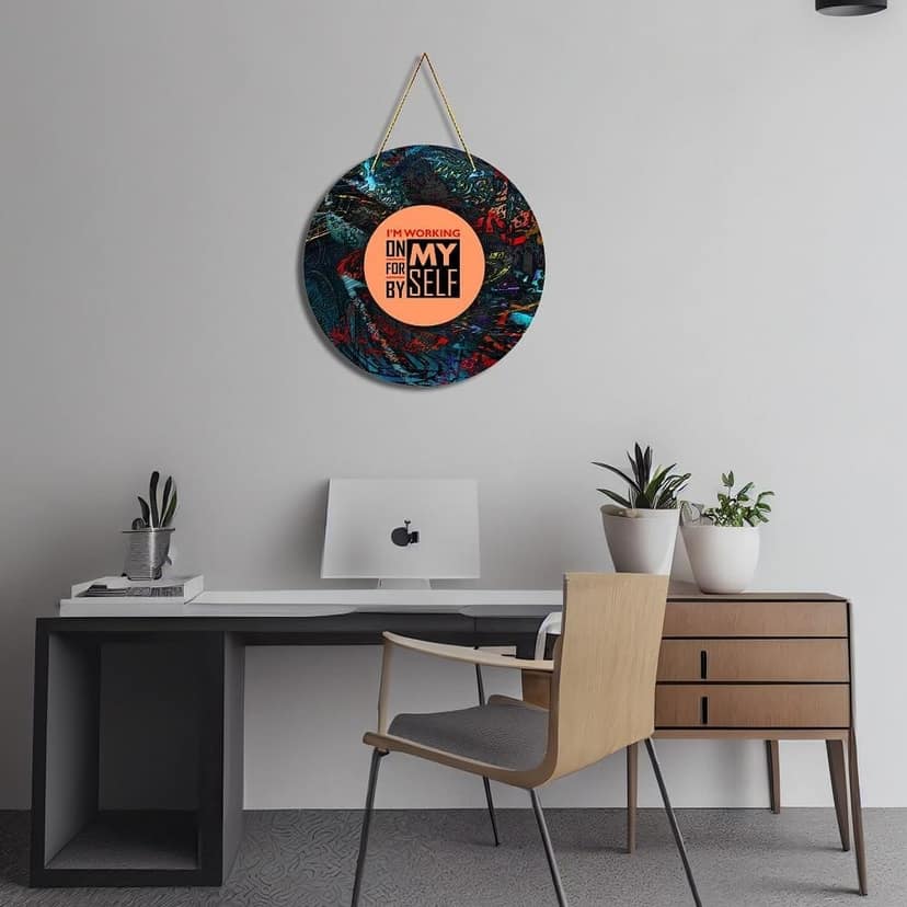 Charmor Life Quote Round Wall Hanger for Home Decor| Office| Gift| Bedroom| Living Room Wall Decoration (WH4916) view 2