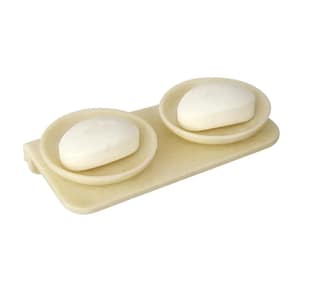 Ivory Double Soap Dish Unbreakable ABS Round Ceramic Finish (RM-122)
