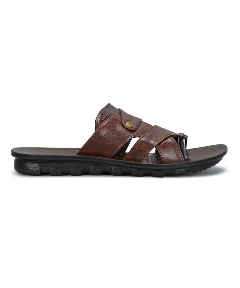 Paragon Men's Slip-on Brown Sandals for Men | Comfortable Sole & Durable view 2