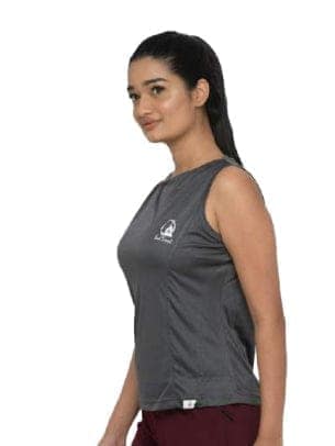 Yoni Mudra Women's Sleeveless Boat Neck Top Side Panel for Gym or Yoga