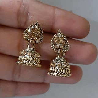 luv fashion gold oxidized jhumkis view 2