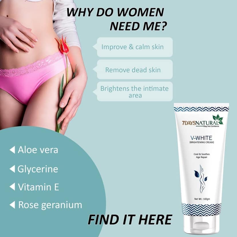 V White Brightening Cream | White Intimate Lightening Cream | 7Days Natural view 2