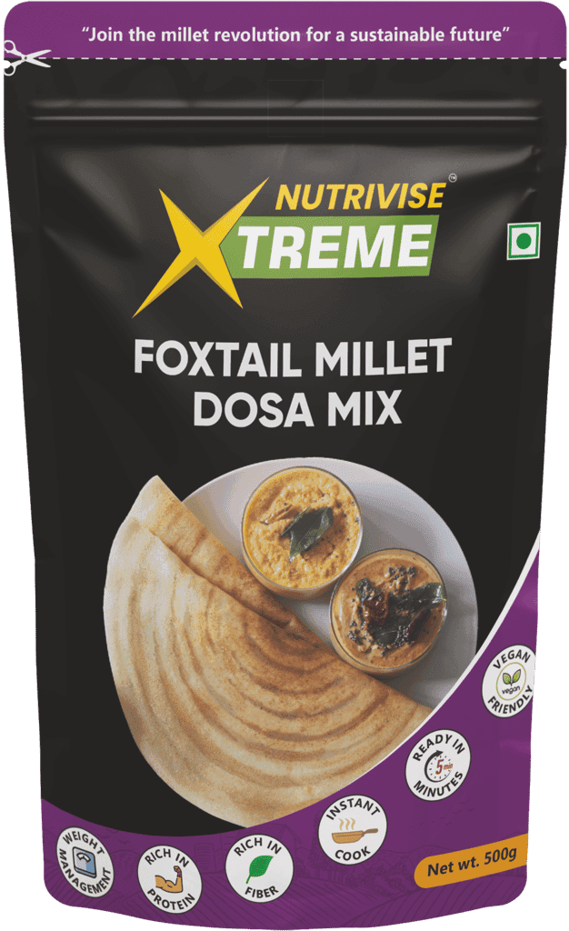 Nutrivise Xtreme Instant Mix : Foxtail Millet Dosa Mix|Instant Cook|Low GI|Rich in Protein & Fiber|500g (Pack of 1)
