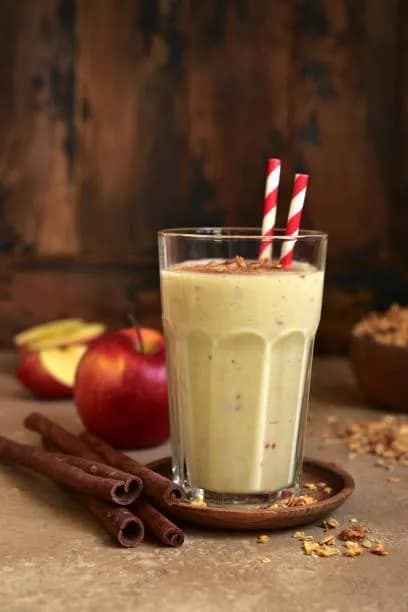 Apple fresh juice milk shake