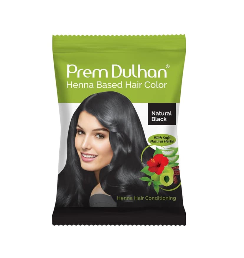 Prem Dulhan Natural Black Henna Based Hair Color 10 g