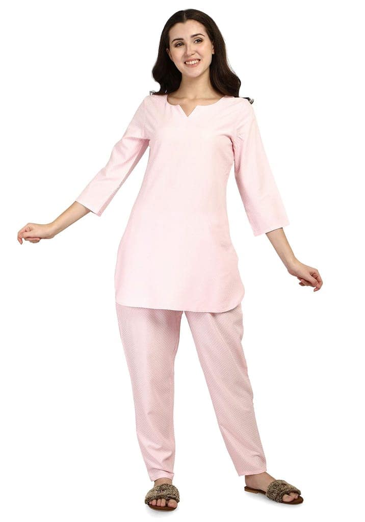 SHOPPING QUEEN Women's Heavy Rayon Night wear Top and Pyjama Set