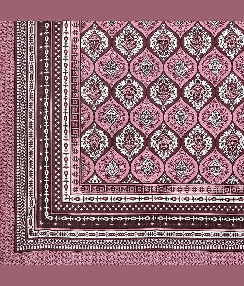 ABHACLOTHO Purple Cotton 1 Single Bedsheet with 1 Pillow Cover ( 215 cm x 150 cm ) view 2