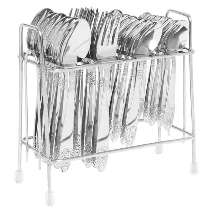 FnS Kenwood Stainless Steel Cutlery Set of 24 with Stand (6 Dinner Spoon, 6 Dinner Fork, 6 Tea Spoon & 6 Teaspoons) view 2