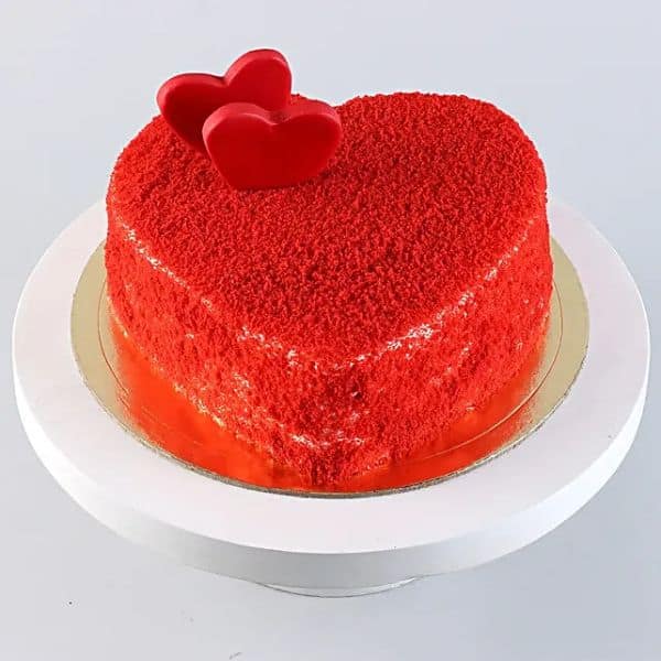 Sweet Red Heart Velvet Cake 1 Kg view 2