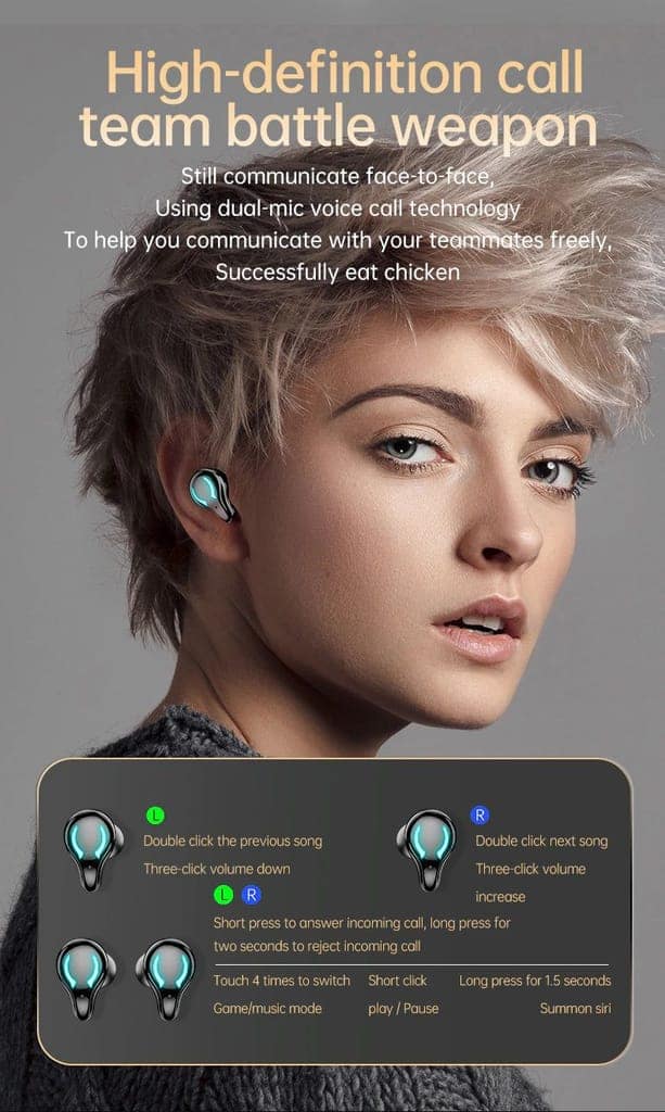 TWS Wireless Gaming Earphone With Noise Reduction & E-Sport Mode view 2