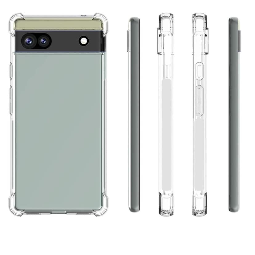 USTIYA for Google Pixel 6A Case Clear TPU Four Corners Cover Transparent Soft funda view 2