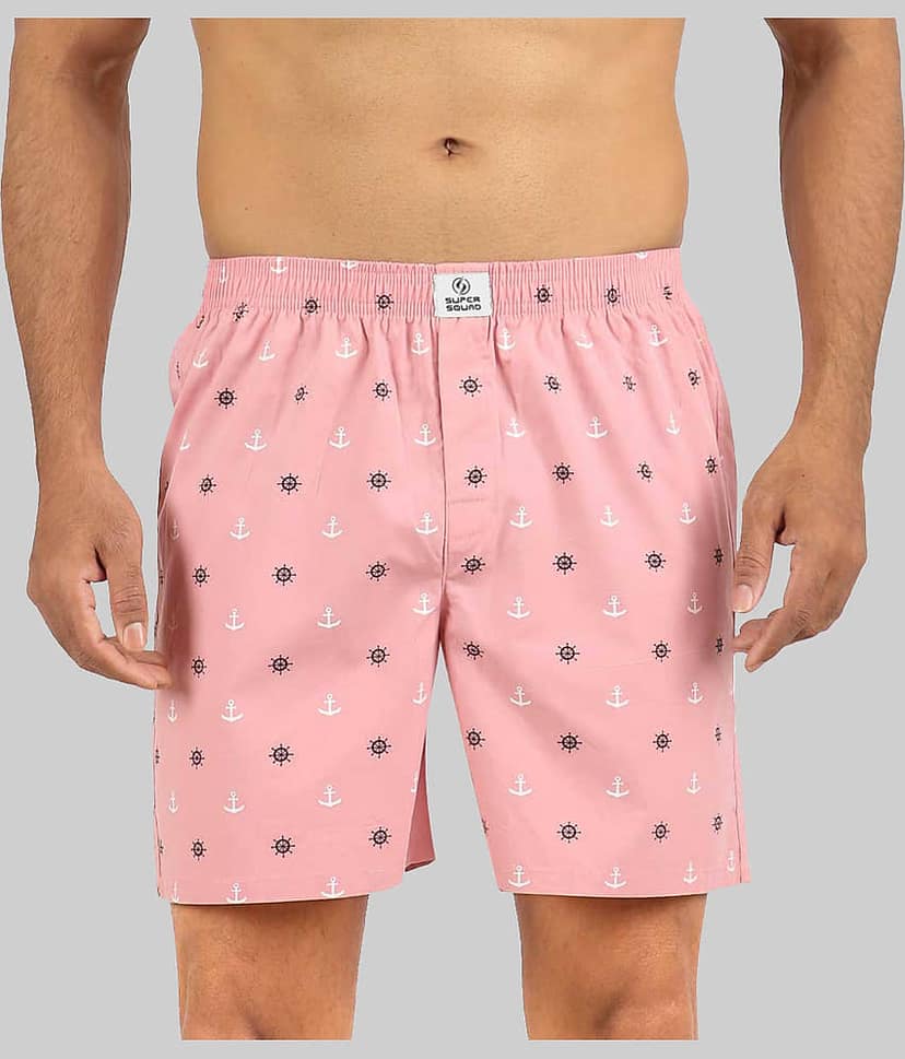 Supersquad Pack of 1 Cotton Boxers For Men's ( Sky Blue )