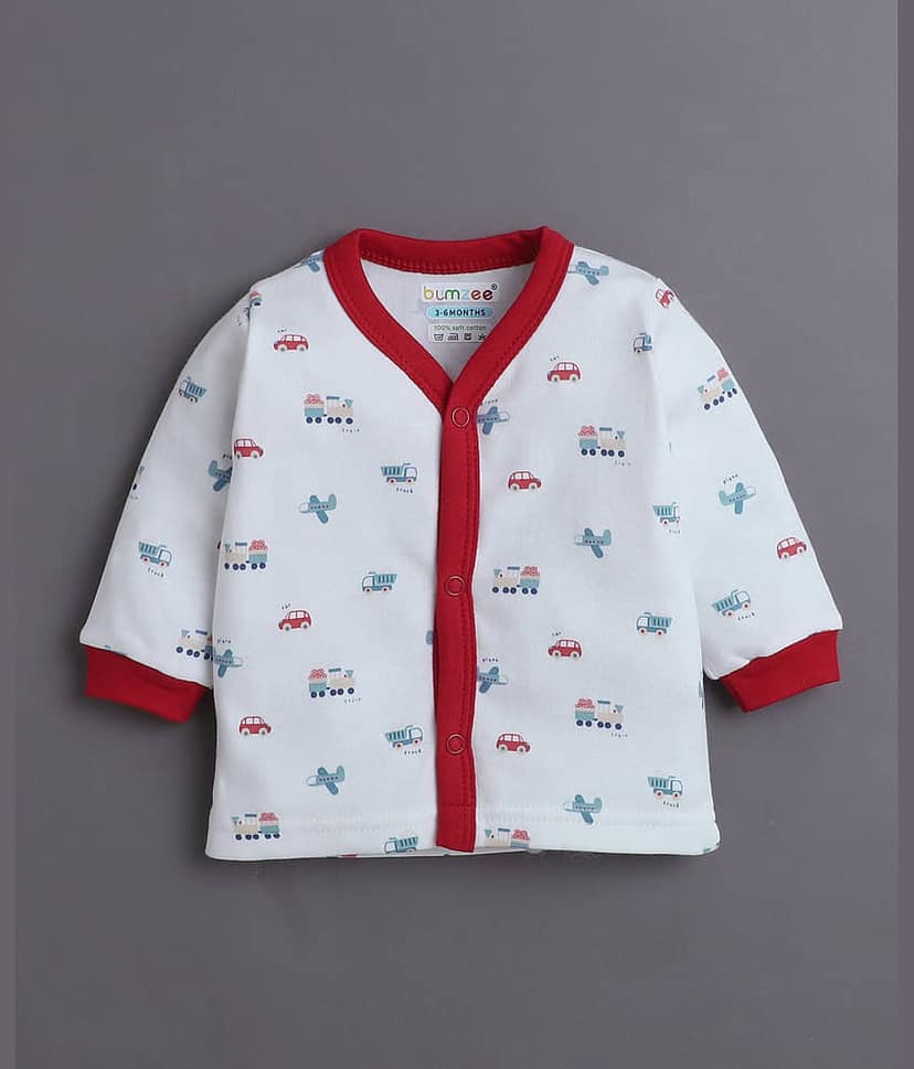 BUMZEE Pack of 1 Baby Boys 100% Cotton Nightsuit ( White ) view 2