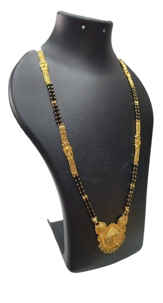 Gold Plated Traditional Marathi Mangalsutra Necklace for Women view 2