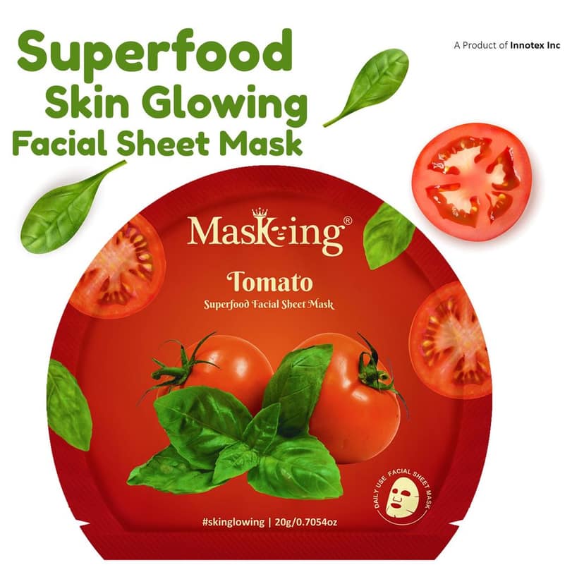 Superfood Tomato facial sheet mask for glowing Skin and Hydrating, Pack of 3 view 2