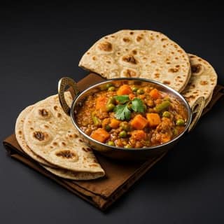 Veg Kurma With 4 Fulka