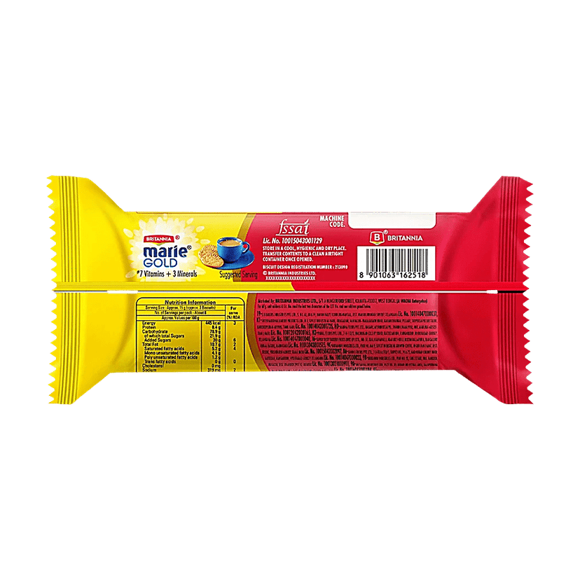 Britannia Marie Gold Biscuits - Light & Crisp, Tea Time Snack, No Trans-Fat, 73 g Pouch