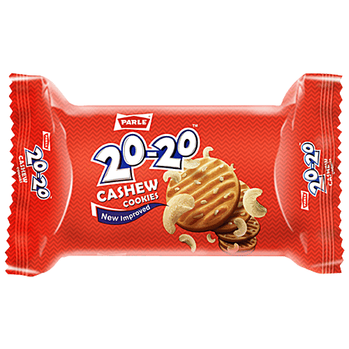 Parle 20-20 Cashew Cookies - Crispy, Sweet, Baked, 30 g Pouch