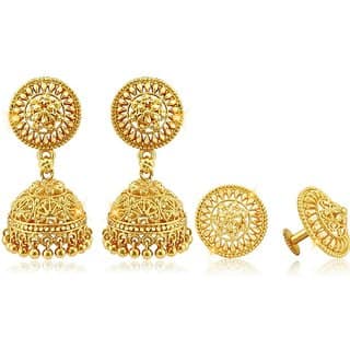 luv fashion Tradtional 1gm jumkhi gold n micron plated combo.