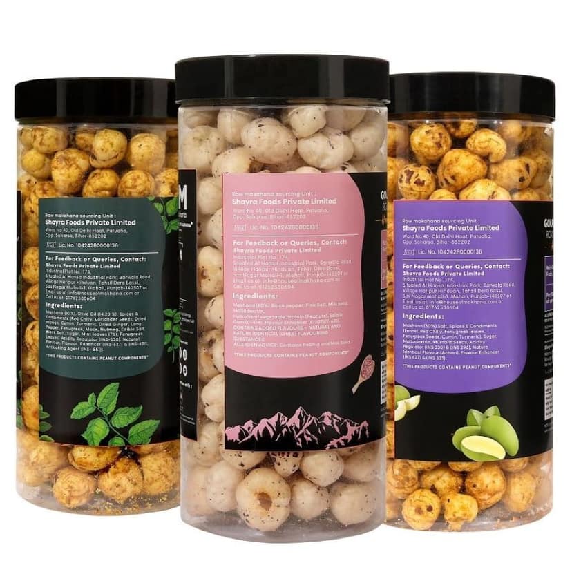 GOURMET MAKHANA Roasted in Olive Oil | Flavors Pudina Masala, Himalayan Salt & Pepper and Achari Mango | Combo Of 3, 65g Each. - 195 gm view 2