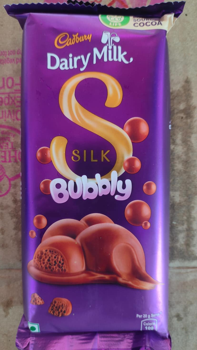 Cadbury dairy milk silk bubbly