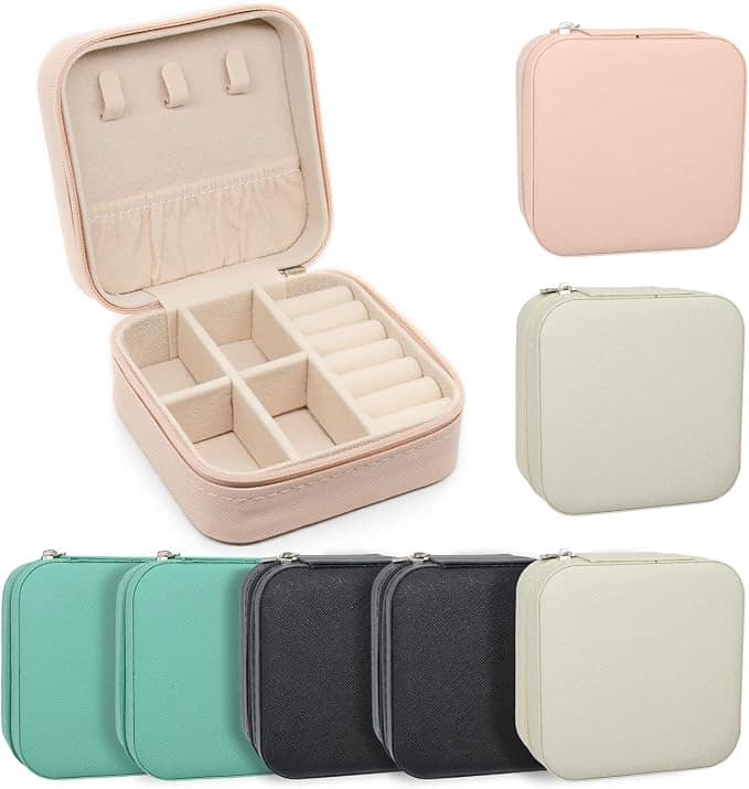 Breepree PU Leather Jewellery Box Portable Organizer Compact Storage Case view 2