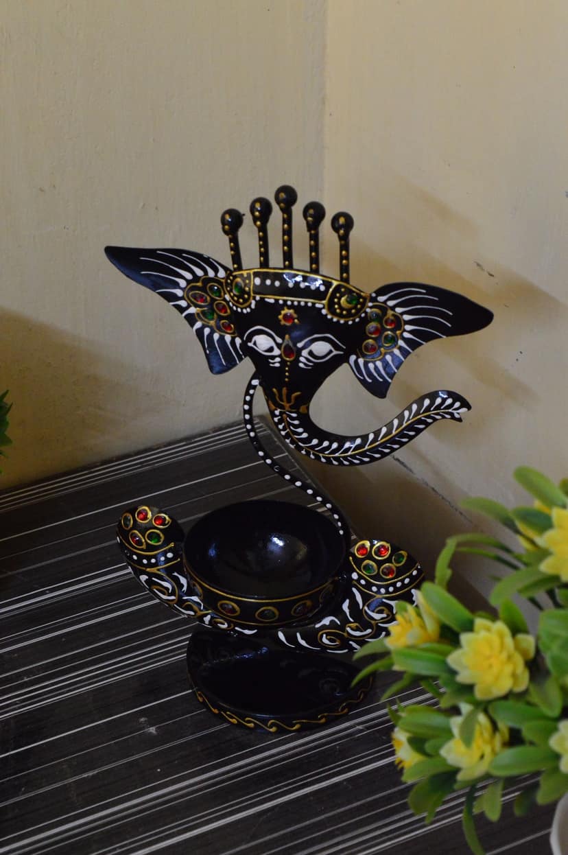 Tealight Candle Holder for Home Decor/Showpiece for Home Decor - Decorations Items for Home -Home Decorative Items/Home Decor Items for Living Room/Pooja Room - Corporate Gift Items, Iron view 2