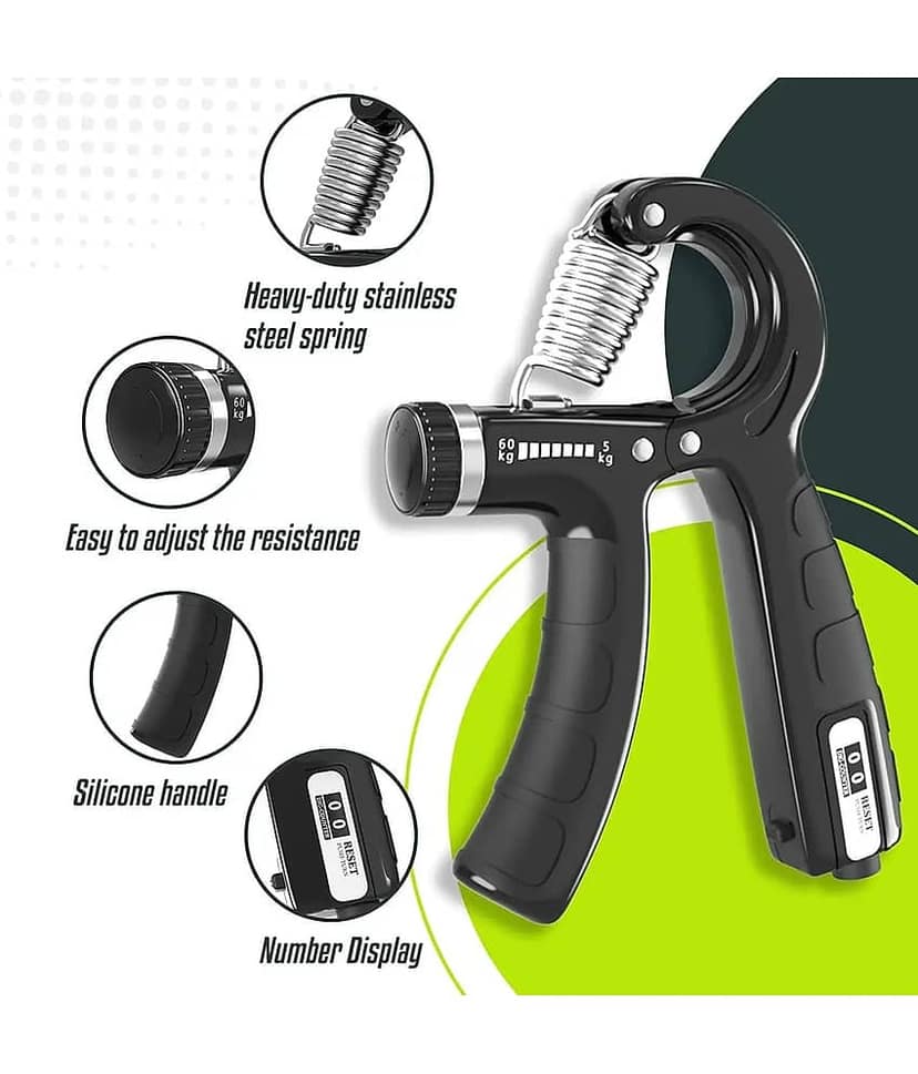 HORSE FIT R Shape Adjustable Counter Hand Gripper, With Finger Exerciser Gripper For Veins|Gym Equipment|Hand Exercise Equipment For Men & Women Gym Equipment view 2