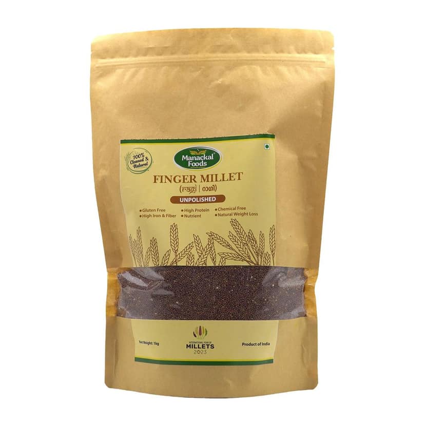 Finger Millet (Ragi) | Whole Grain | Natural & Unpolished | High Calcium Superfood | Gluten-Free | 1kg