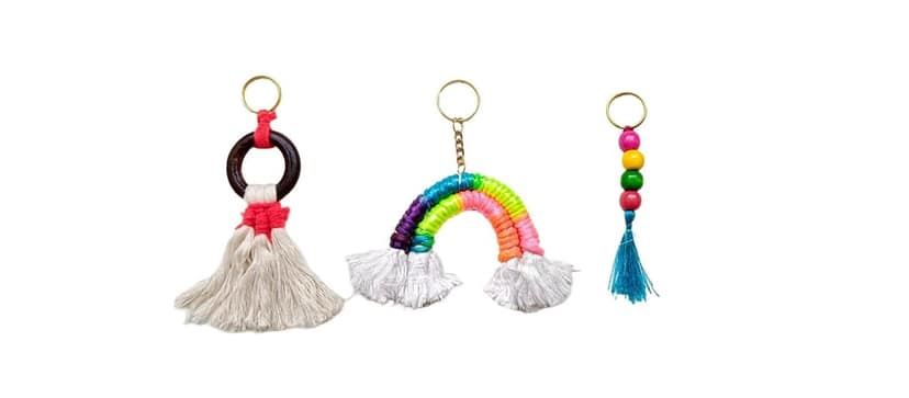 The brown box Key Chain Making Kit (Set of 3) Macrame keychain,Hobby kit,Craft kit,DIY Kit.Birthday gift view 2