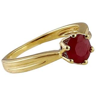 CEYLONMINE Ruby (chunni) ring natural & original gemstone Ruby/ manik ring gold plated ring for women & girls