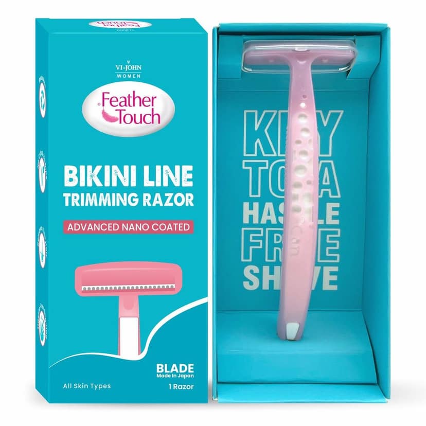 VI-JOHN WOMEN Feather Touch Bikini Line Trimming Razor Chromium & PTFE Coated Blade
