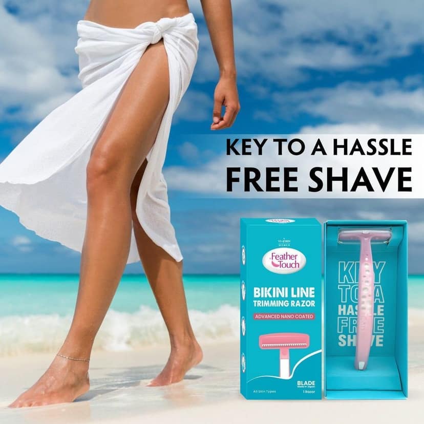 VI-JOHN WOMEN Feather Touch Bikini Line Trimming Razor Chromium & PTFE Coated Blade view 2