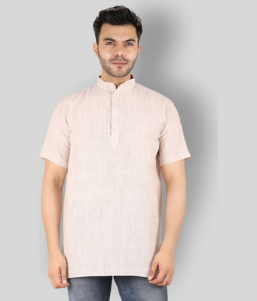 Latest Chikan Pink Cotton Kurta Single