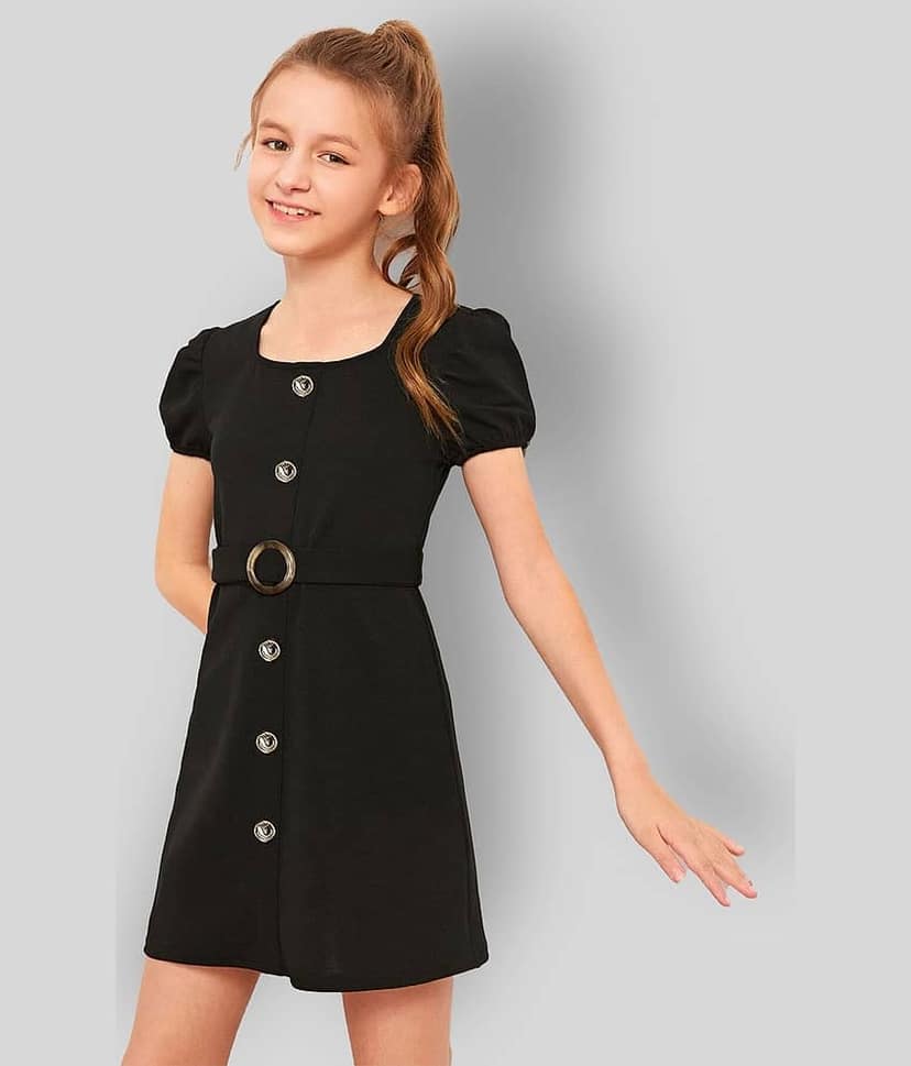 Addyvero Cotton Blend A-line Dress For Girls ( Pack of 1 , Maroon )