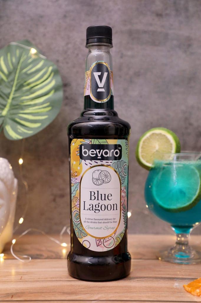 BEVARO Blue Lagoon Syrup, Refreshing Gourmet Syrup for Mocktails & Mixers Blue Lagoon (750 ml, Pack of 1)
