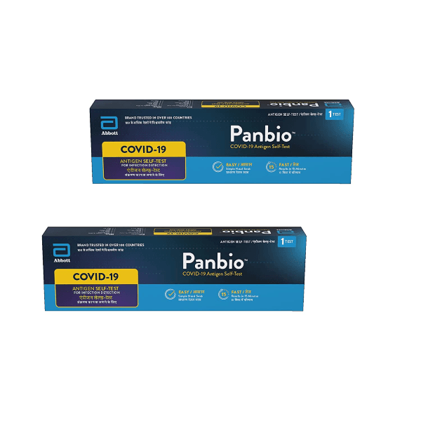 Abbott Panbio Covid 19 Antigen Self Test Kit (Pre Filled Extraction Tube, Blue Cap, Buffer Bottle, Test Card, Sterile Nasal Swab, Biohazard Bag , Each 1 No)