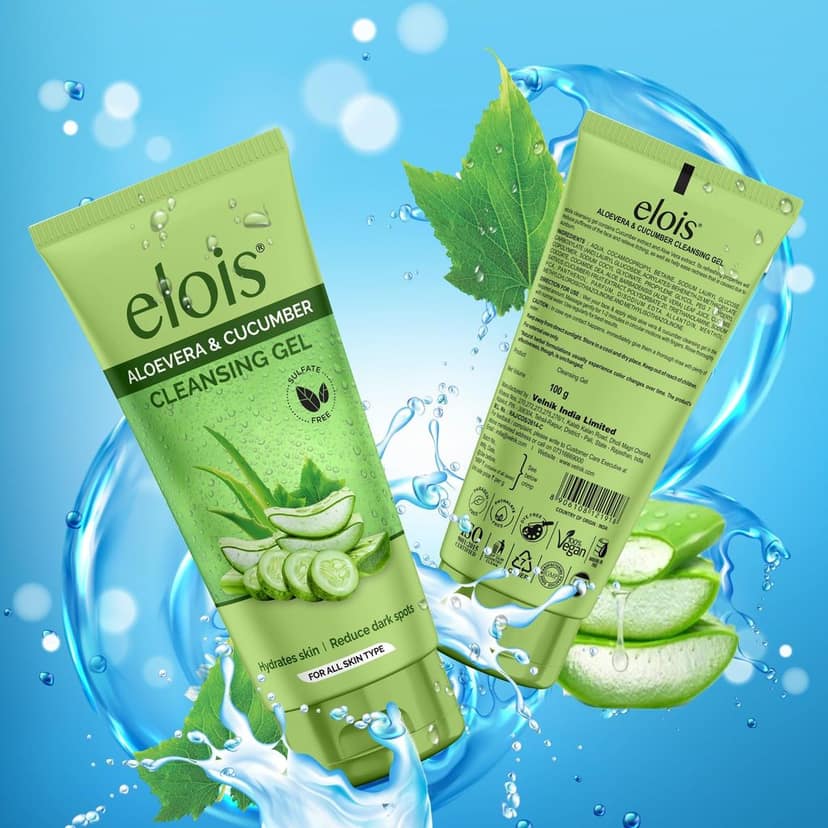 elois Aloe Vera & Cucumber Cleansing Gel 100 gm for face - Reduces Dark Spots of Hydrate Skin view 2