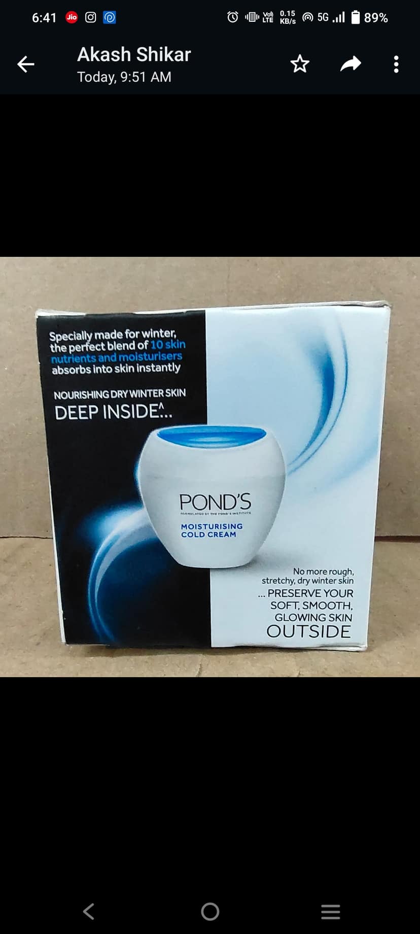 Ponds moisturising cold cream