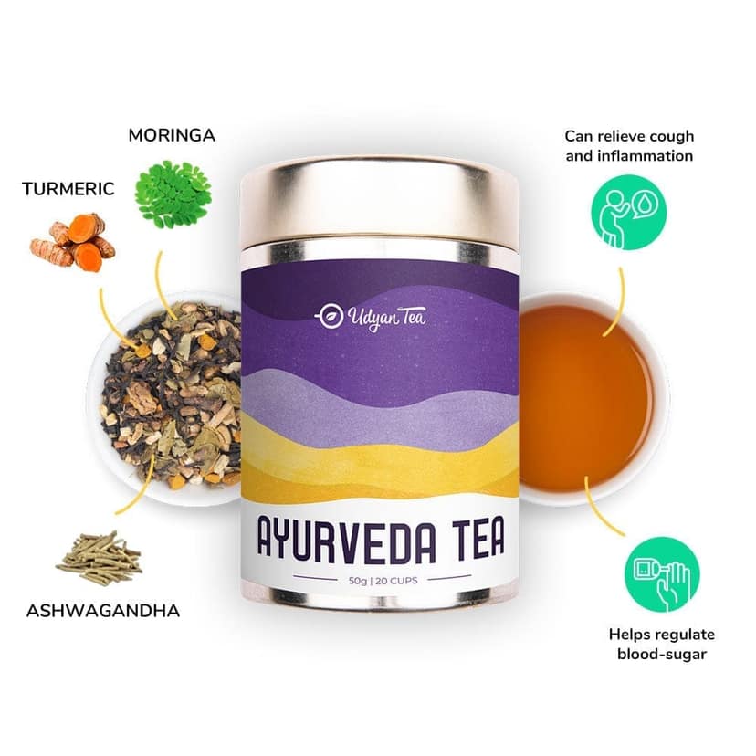 Udyan Tea Ayurveda Tea Healing Herbal Black Tea | Good for reducing cough, cold & flu symptoms