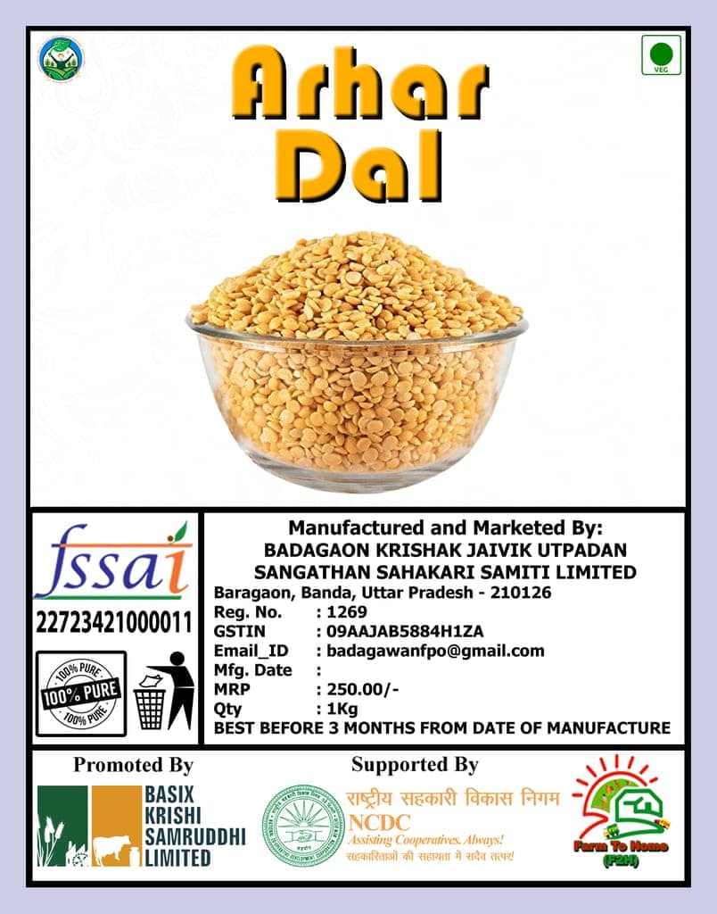 Arhar Dal, 1 Kg, 100% Pure, FSSAI Certified, Gluten-Free, Vegan, Non-GMO view 2