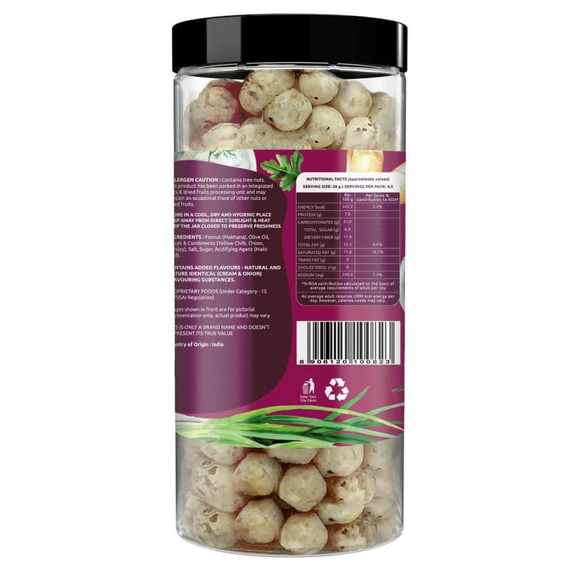 Farmley Cream & Onion Makhana Roasted In Olive Oil (2 x 83 g) view 2