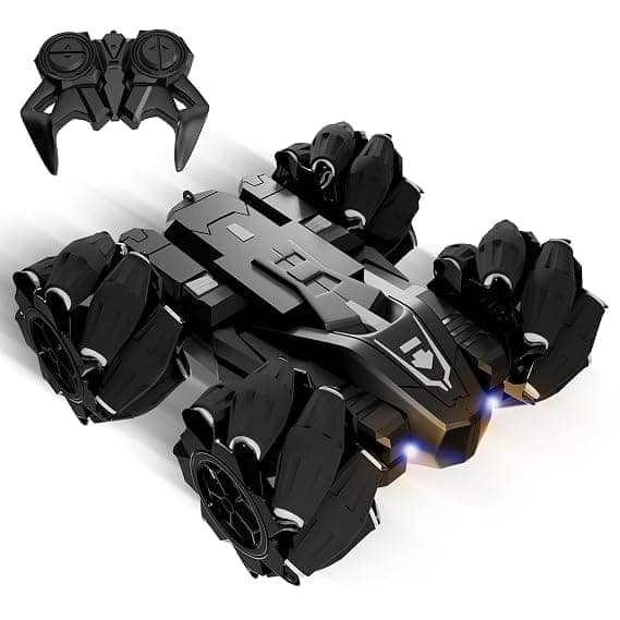 Lifelong Remote Control Drift Car Black | 4×4 Stunt with Rechargeable Battery | Double-Sided High Speed 360° Rotating Flip Action | Shockproof & BIS Approved for Kids 3–12 Yrs