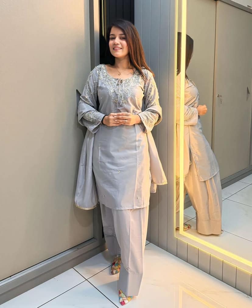 Pink Farshi Salwar Suit for Women Hand Embroidery Work