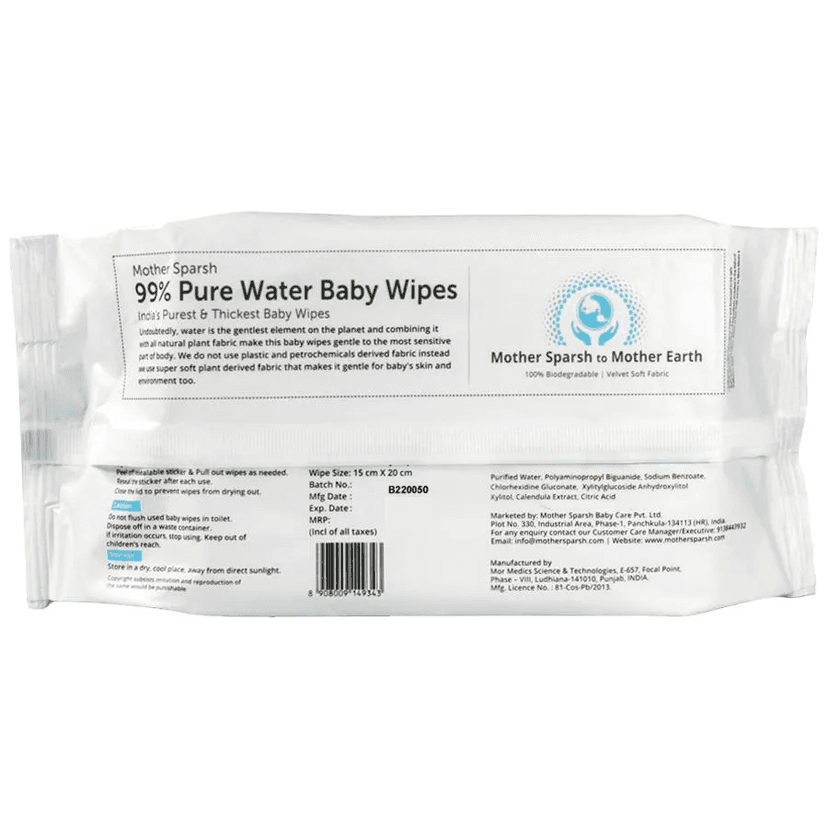 Mother Sparsh 99 Percentage Pure Water Unscented Wipes 72 Pcs view 2