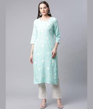 AMIRA'S INDIAN ETHNICWEAR - Green Straight Rayon Women's Stitched Salwar Suit ( Pack of 1 )