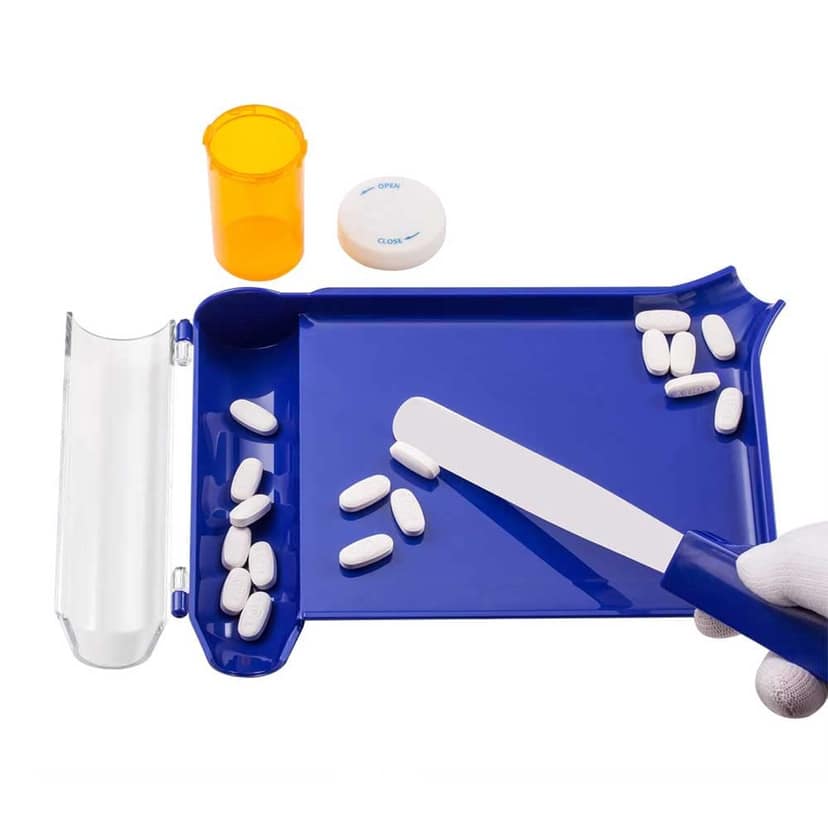 DESCO Right Hand Pill Counting Tray with Spatula (Blue) view 2