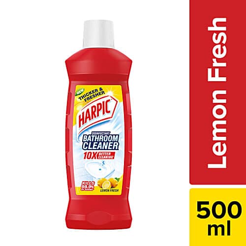 Harpic Disinfectant Bathroom Cleaner Liquid, Lemon, 500 ml