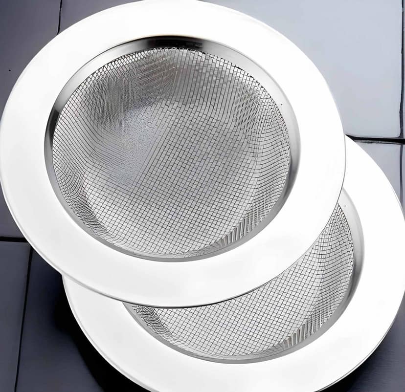 Heavy Duty Round Stainless Steel Sink Strainer Jali | Kitchen Sink Drain Basket Filter & Stopper | Stainless Steel Basin Waste Strainer | Anti-Clog Drain Filter for Kitchen Sink & Wash Basin-2 Pack (Original) view 2